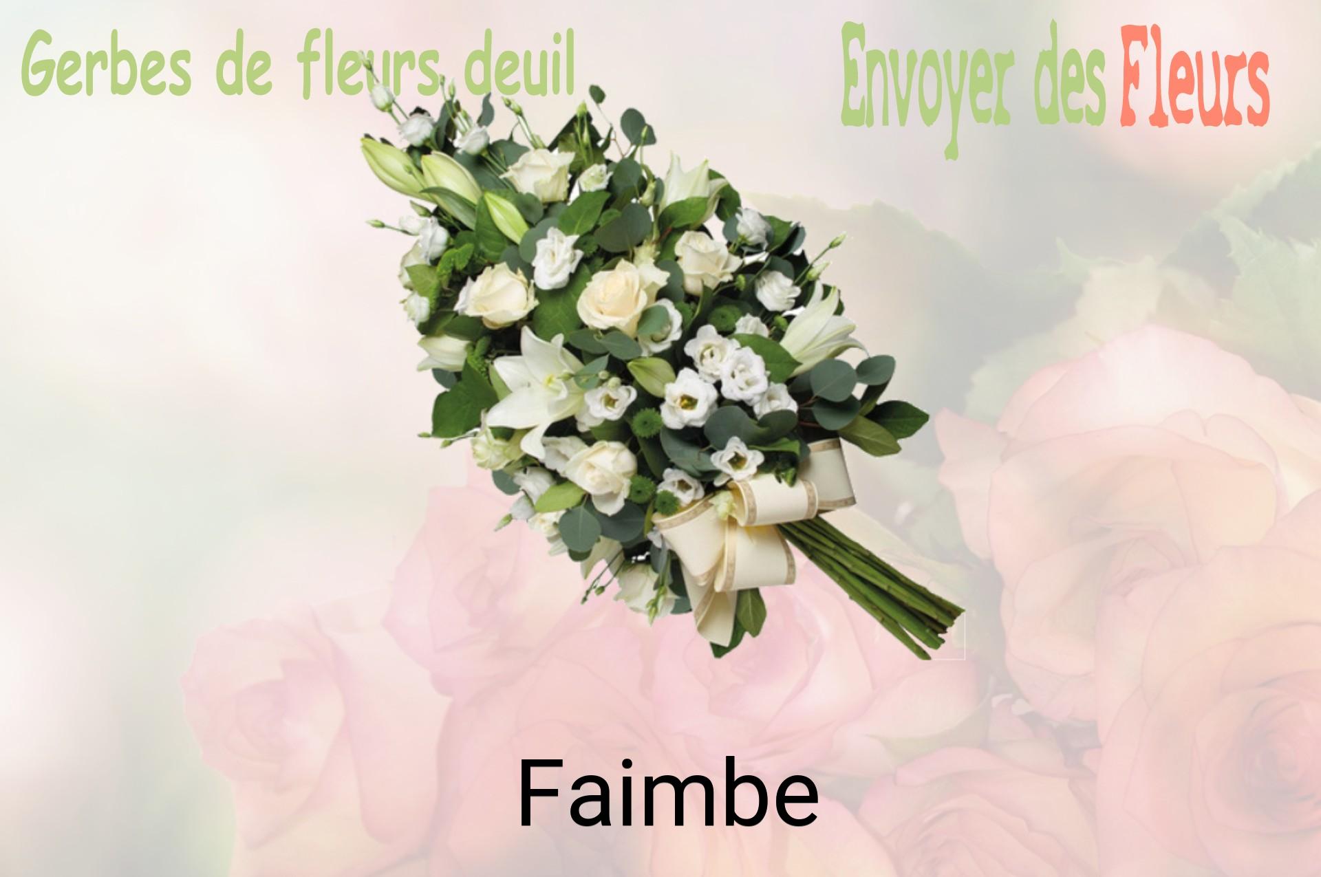 Gerbe de fleurs de deuil livrée à Faimbe